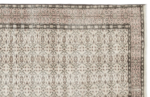 Atina 12215 Beige Vintage Wool Handmade Area Rug 5'7" x 9'2"