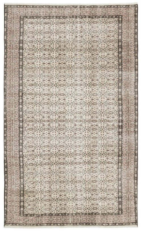 Atina 12215 Beige Vintage Wool Handmade Area Rug 5'7" x 9'2"