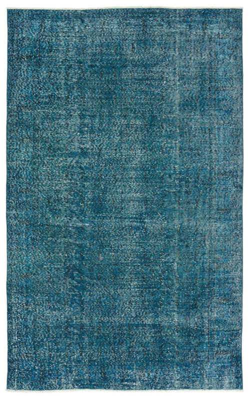 Atina 12229 Turquoise Vintage Wool Handmade Area Rug 5'7" x 9'1"