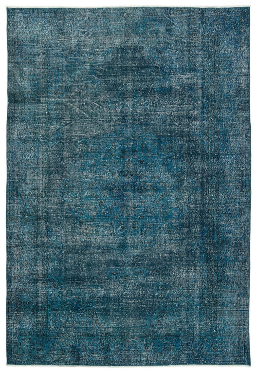 Atina 12294 Turquoise Vintage Wool Handmade Area Rug 6'4" x 9'7"