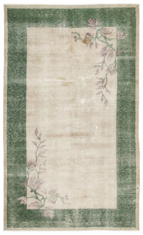 Atina 12310 Beige Vintage Wool Handmade Area Rug 5'5" x 9'0"