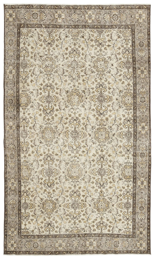 Atina 12325 Beige Vintage Wool Handmade Area Rug 5'8" x 9'7"
