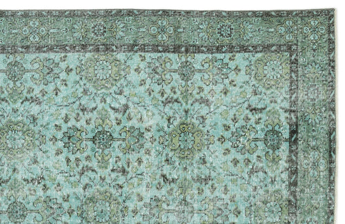 Atina 12539 Turquoise Vintage Wool Handmade Area Rug 5'11" x 9'7"