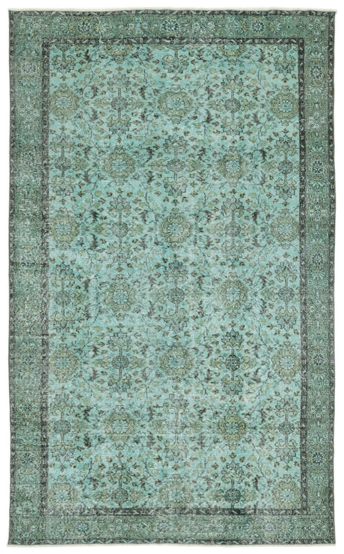 Atina 12539 Turquoise Vintage Wool Handmade Area Rug 5'11" x 9'7"