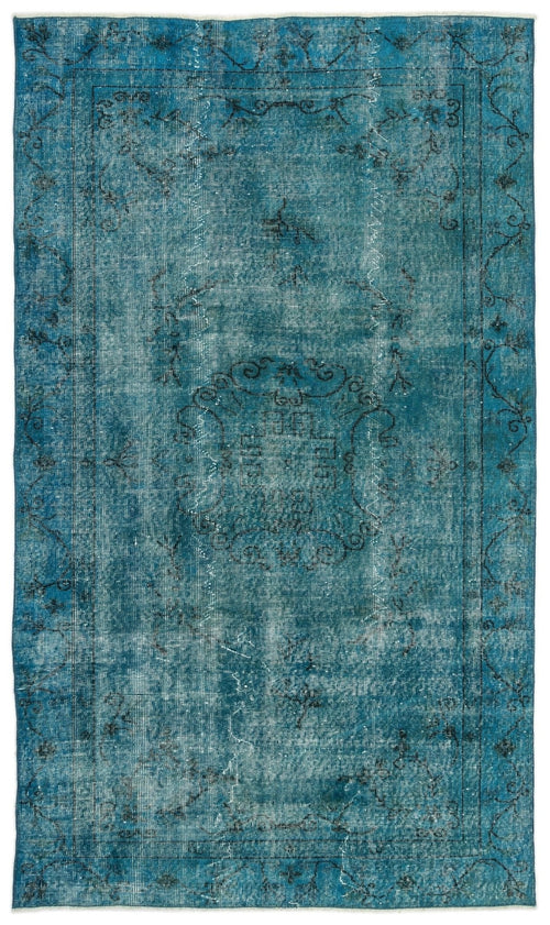 Atina 12601 Turquoise Vintage Wool Handmade Area Rug 5'2" x 8'8"