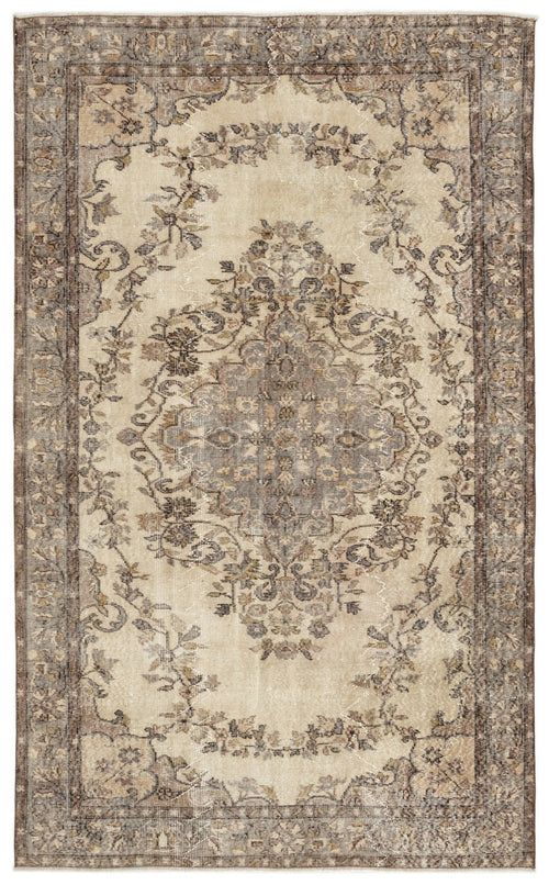 Atina 12729 Beige Vintage Wool Handmade Area Rug 5'9" x 9'5"