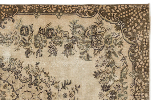 Atina 12795 Beige Vintage Wool Handmade Area Rug 5'7" x 9'1"