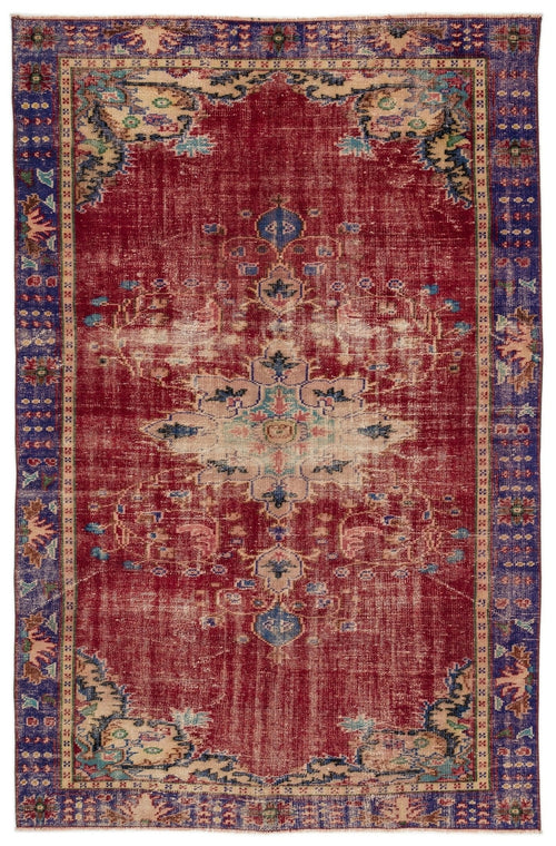 Atina 12888 Beige Vintage Wool Handmade Area Rug 5'10" x 9'1"