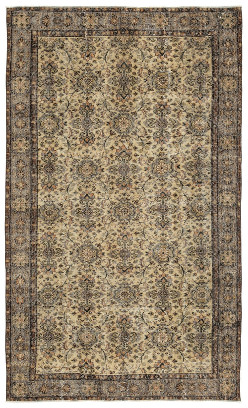 Atina 12971 Beige Vintage Wool Handmade Area Rug 5'7" x 9'5"