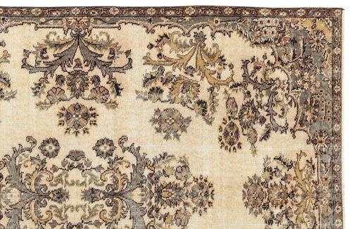 Atina 12972 Beige Vintage Wool Handmade Area Rug 5'5" x 8'10"