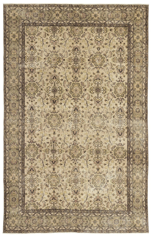 Atina 13000 Beige Vintage Wool Handmade Area Rug 5'7" x 9'11"