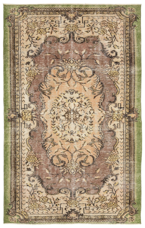 Atina 13014 Beige Vintage Wool Handmade Area Rug 5'4" x 8'6"