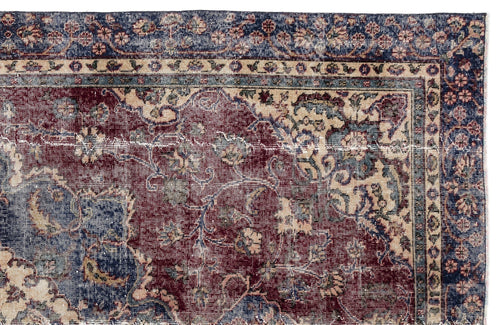 Atina 13084 Beige Vintage Wool Handmade Area Rug 6'2" x 9'7"