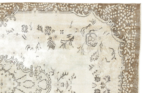 Atina 13112 Beige Vintage Wool Handmade Area Rug 5'6" x 9'4"