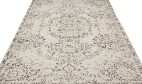 Atina 13128 Beige Vintage Wool Handmade Area Rug 5'6" x 9'5"