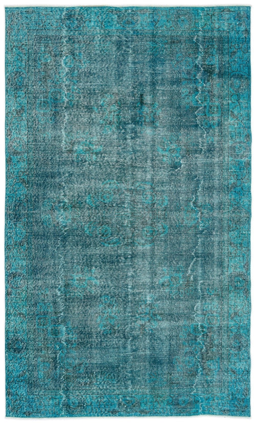 Atina 13244 Turquoise Vintage Wool Handmade Area Rug 5'5" x 9'1"
