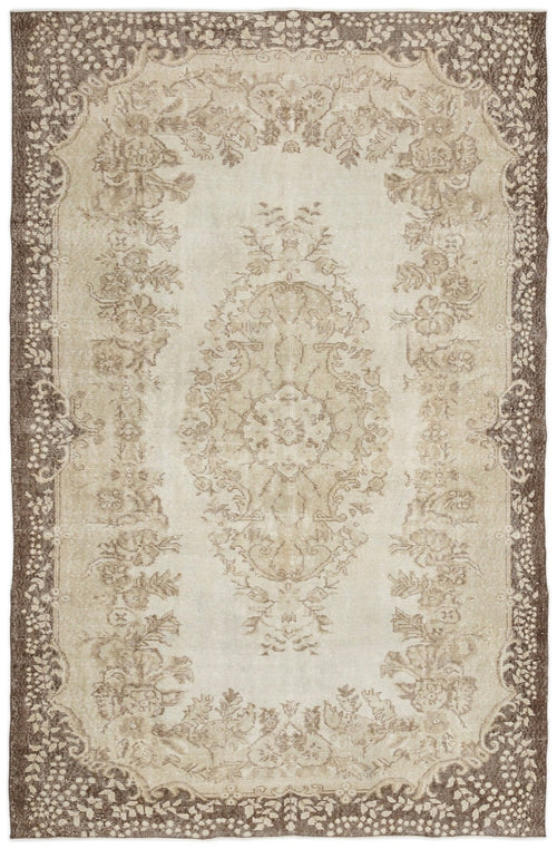 Atina 13350 Beige Vintage Wool Handmade Area Rug 6'2" x 9'7"