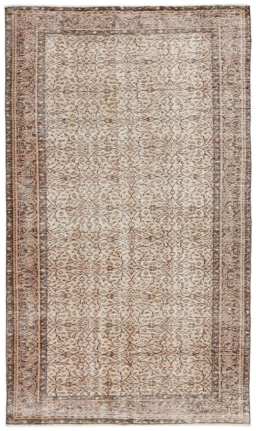 Atina 13707 Beige Vintage Wool Handmade Area Rug 5'3" x 8'10"