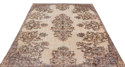 Atina 13736 Beige Vintage Wool Handmade Area Rug 5'10" x 9'1"