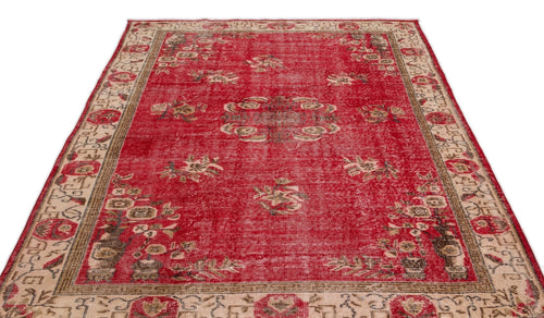 Atina 13870 Beige Vintage Wool Handmade Area Rug 5'7" x 9'1"
