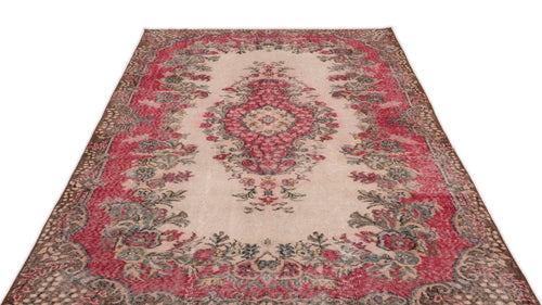 Atina 14073 Beige Vintage Wool Handmade Area Rug 5'9" x 9'6"
