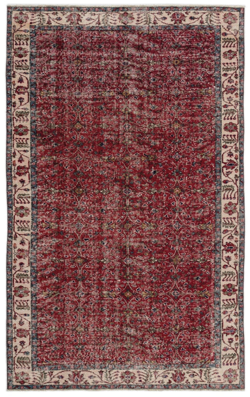 Atina 14157 Red Vintage Wool Handmade Area Rug 5'5" x 8'8"