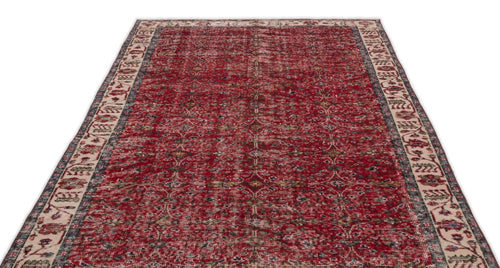 Atina 14157 Red Vintage Wool Handmade Area Rug 5'5" x 8'8"