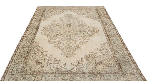 Atina 14277 Beige Vintage Wool Handmade Area Rug 5'6" x 9'1"