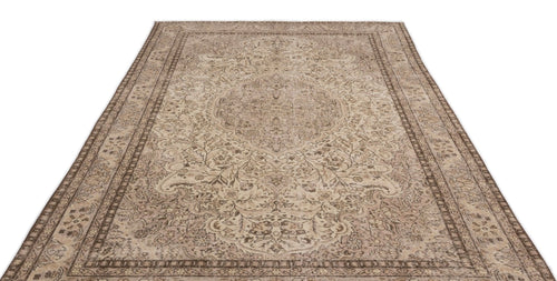 Atina 14295 Beige Vintage Wool Handmade Area Rug 6'4" x 9'9"