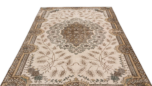 Atina 14303 Beige Vintage Wool Handmade Area Rug 5'11" x 8'0"