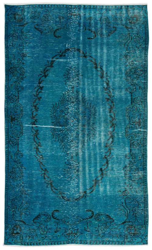 Atina 14462 Turquoise Vintage Wool Handmade Area Rug 4'11" x 8'3"