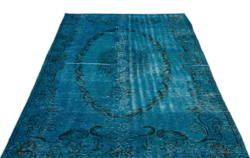 Atina 14462 Turquoise Vintage Wool Handmade Area Rug 4'11" x 8'3"