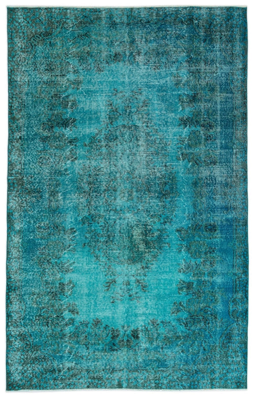 Atina 14465 Turquoise Vintage Wool Handmade Area Rug 5'6" x 8'8"