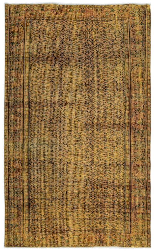 Atina 14583 Yellow Vintage Wool Handmade Area Rug 5'3" x 8'6"