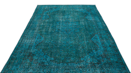 Atina 14605 Turquoise Vintage Wool Handmade Area Rug 5'4" x 8'11"