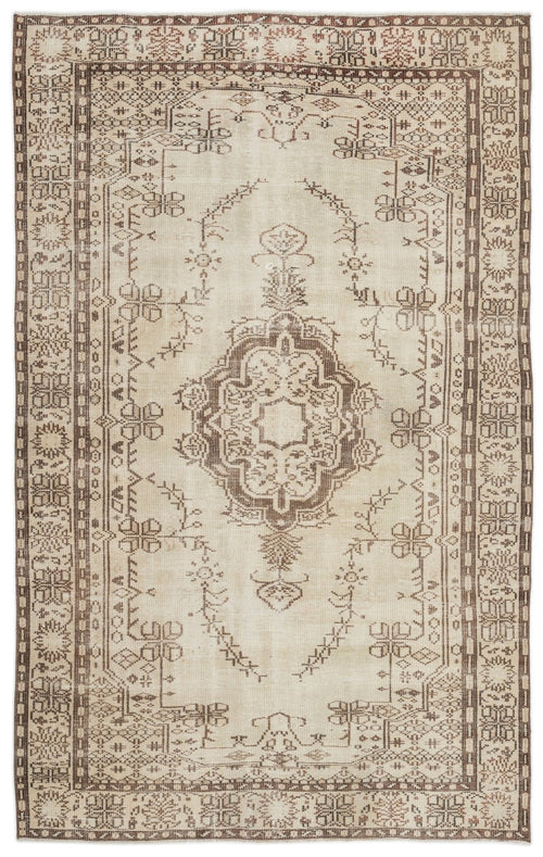 Atina 14678 Beige Vintage Wool Handmade Area Rug 6'0" x 9'6"