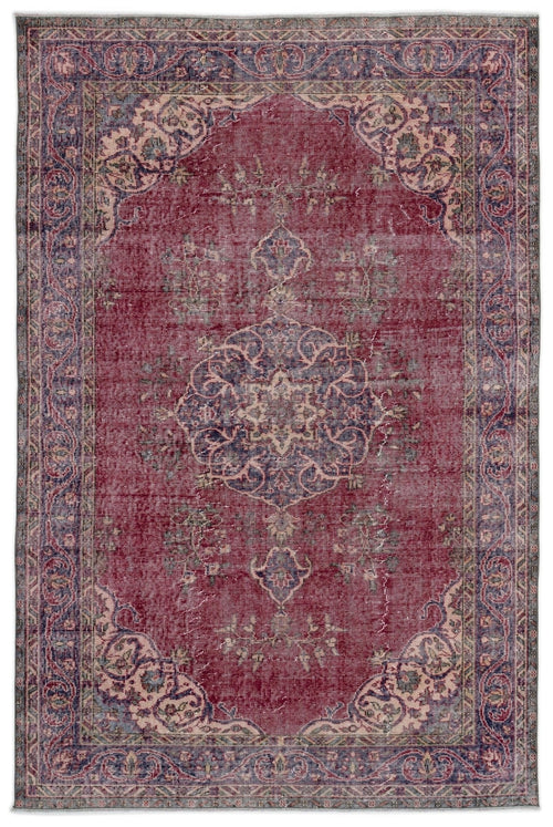 Atina 14736 Red Vintage Wool Handmade Area Rug 5'10" x 8'10"