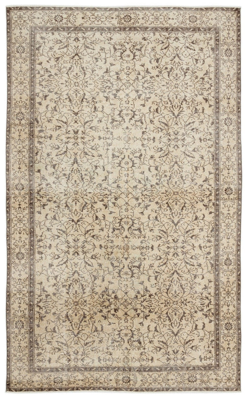 Atina 14754 Beige Vintage Wool Handmade Area Rug 6'1" x 9'11"