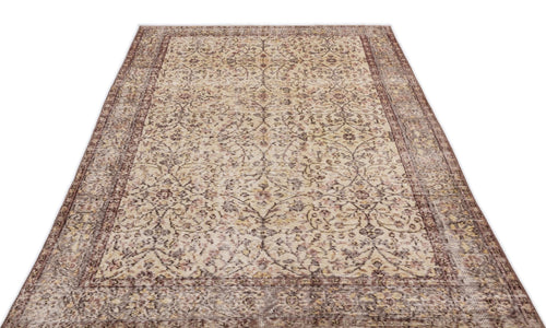 Atina 14760 Beige Vintage Wool Handmade Area Rug 5'1" x 8'8"
