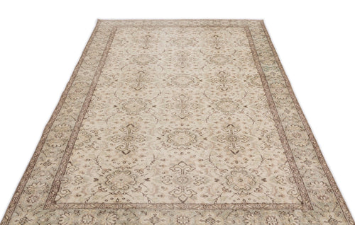 Atina 14779 Beige Vintage Wool Handmade Area Rug 5'0" x 8'11"