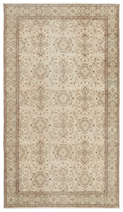 Atina 14779 Beige Vintage Wool Handmade Area Rug 5'0" x 8'11"