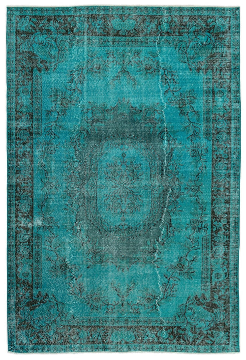 Atina 14983 Turquoise Vintage Wool Handmade Area Rug 5'10" x 8'8"