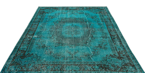 Atina 14983 Turquoise Vintage Wool Handmade Area Rug 5'10" x 8'8"