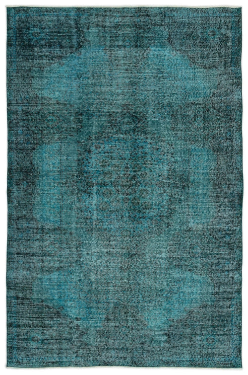 Atina 14990 Turquoise Vintage Wool Handmade Area Rug 5'10" x 8'8"