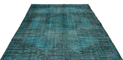 Atina 14990 Turquoise Vintage Wool Handmade Area Rug 5'10" x 8'8"