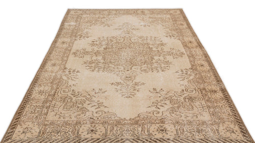 Atina 15139 Beige Vintage Wool Handmade Area Rug 5'7" x 9'6"