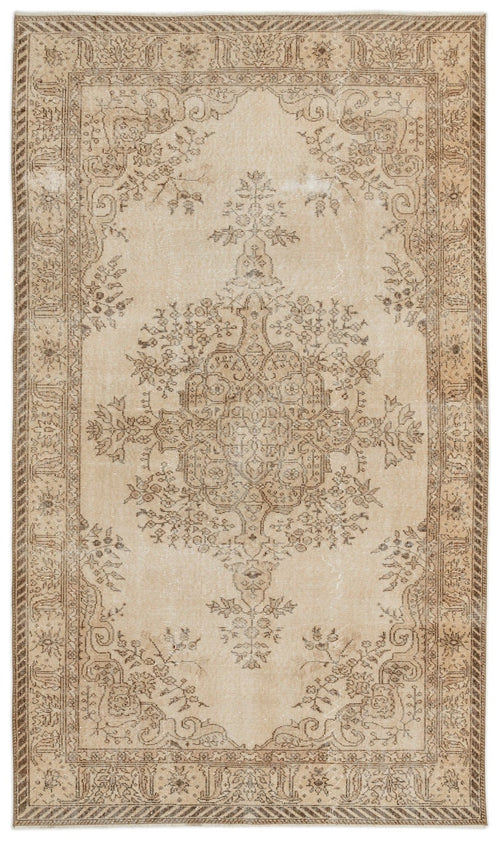 Atina 15139 Beige Vintage Wool Handmade Area Rug 5'7" x 9'6"