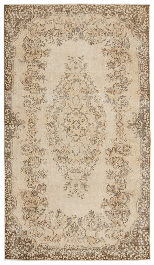 Atina 15149 Beige Vintage Wool Handmade Area Rug 5'6" x 9'6"