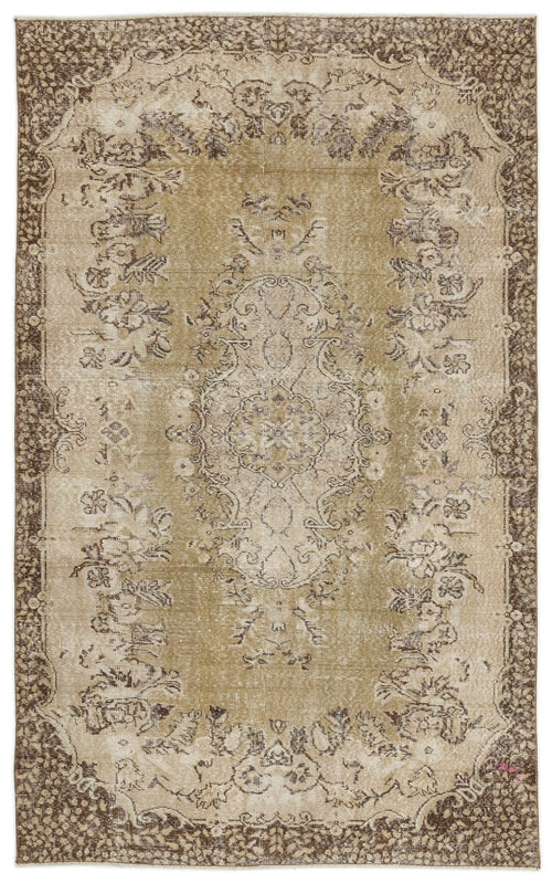 Atina 15150 Beige Vintage Wool Handmade Area Rug 5'6" x 8'8"