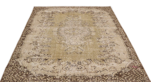 Atina 15150 Beige Vintage Wool Handmade Area Rug 5'6" x 8'8"